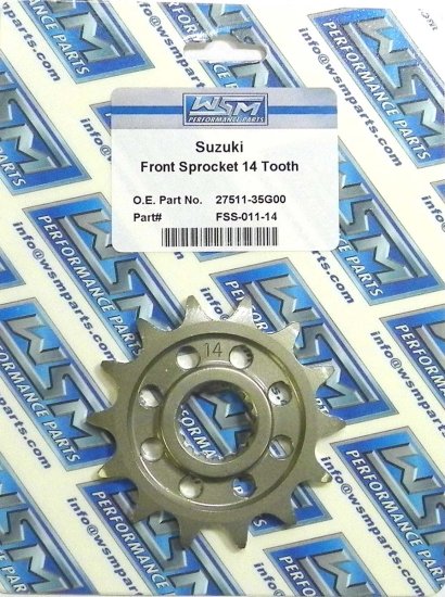 WSM Off Road Sprockets Sprocket Front Suzuki 450 RMX / RMZ - FSS-011-14