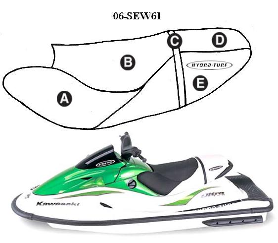 Hydro-Turf Upholstery For Kawasaki Ultra 130-150 Seat + Handlebar Cover