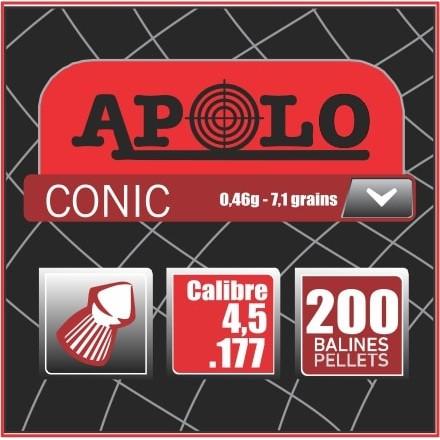 Apolo Conic 7.1Gr 4.5Mm .177 Caliber - 200Rd Plastic Container - E10006 Apolo Conic 7.1Gr 4.5Mm .177 Caliber - 200Rd Plastic Container - E10006