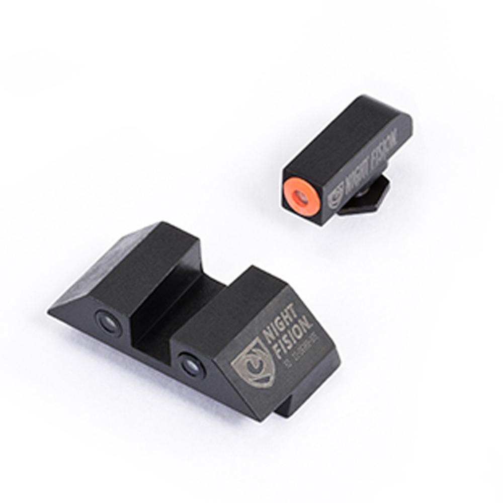 Night Fision 3 Dot Ns Org Frnt Ring/Blk Rear Glock 17/19/22/23 Square Rear - GLK-001-003-OGZX