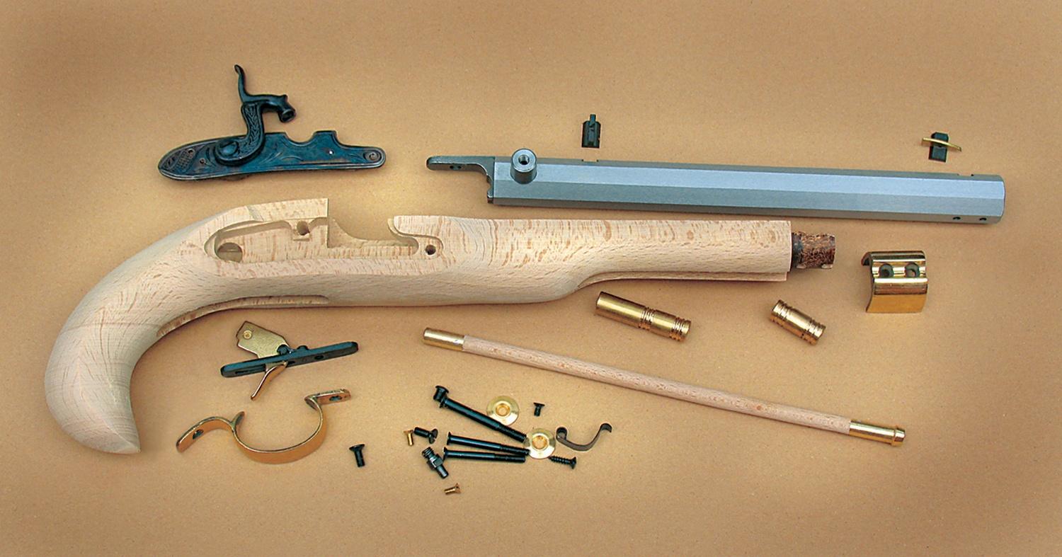 Traditions Kentucky Pistol Kit Raw Hardwood .50Cal 10In White Barrel - KPC50602 Traditions Kentucky Pistol Kit Raw Hardwood .50Cal 10In White Barrel - KPC50602