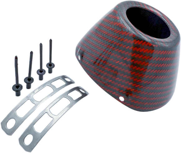 FMF Offroad Factory 4.1 End Caps CARBON CAP 4.1 NEW STYLE RED CARBON End Cap - 040695