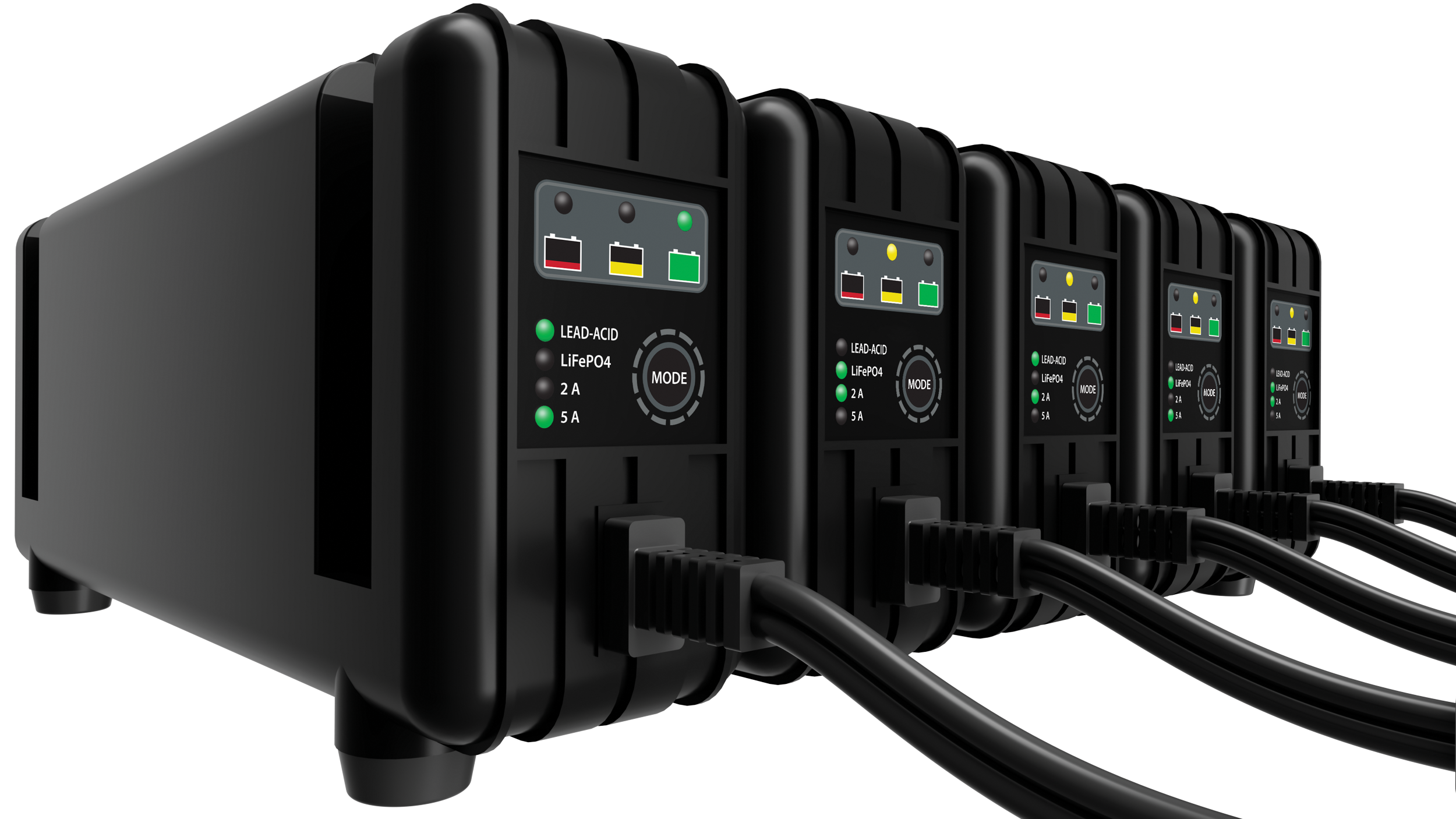 FIRE POWER 5 BANK BATTERY CHARGER 12V 2A/5A - 030-0025-07-02