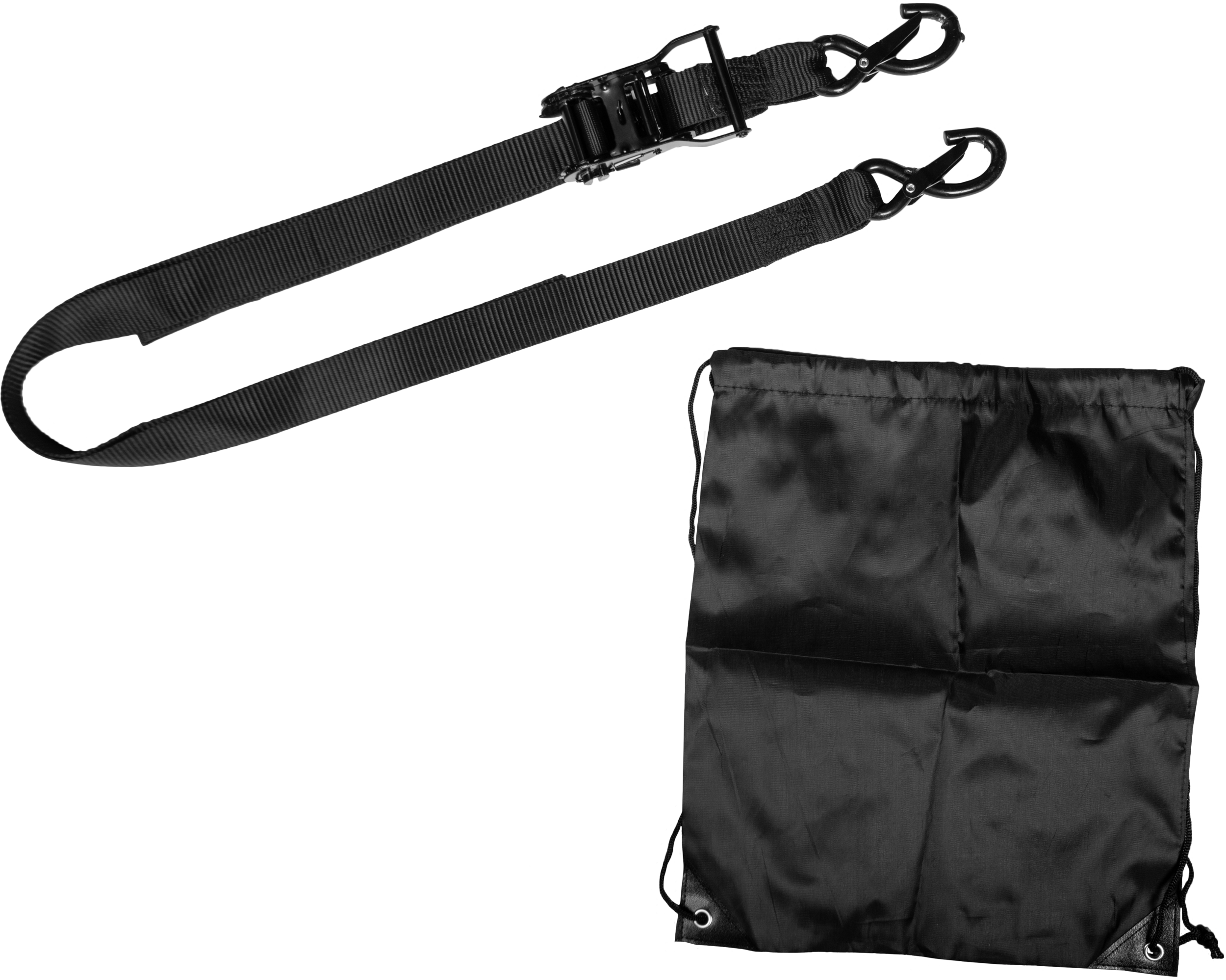 FIRE POWER 1.5" X 8' RATCHET SOFT TIE-DOWN BLACK 2/PK - 29-13025