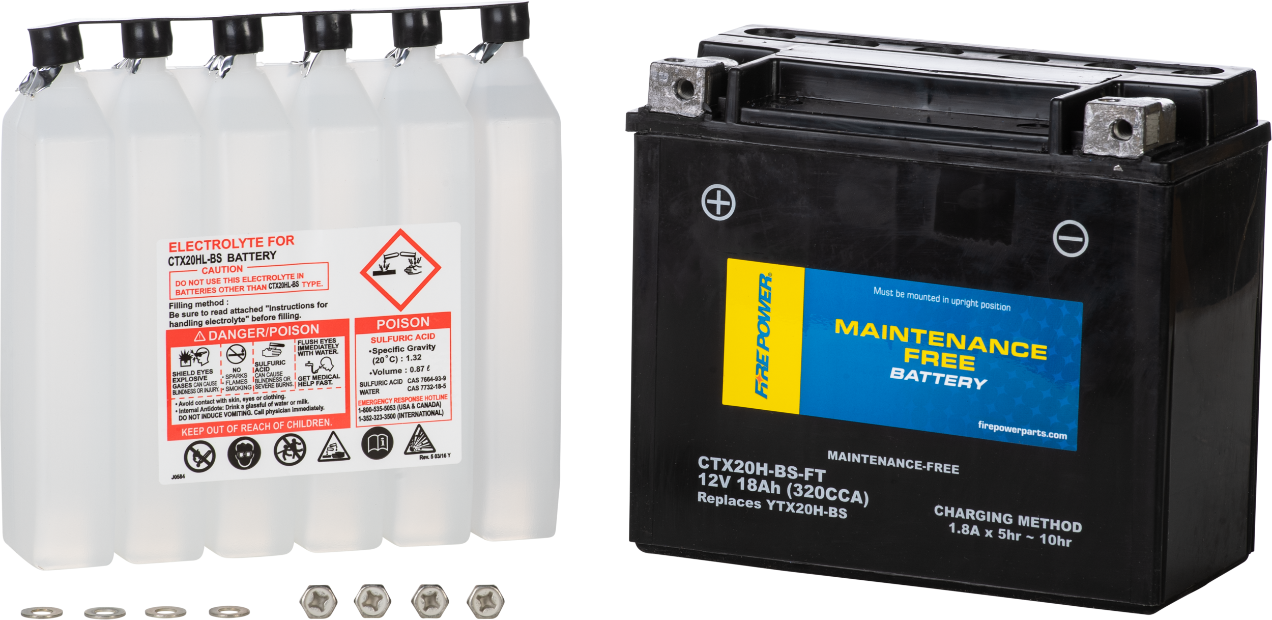 FIRE POWER BATTERY CTX20H-BS-FT MAINTENANCE FREE - CTX20H-BS-FT