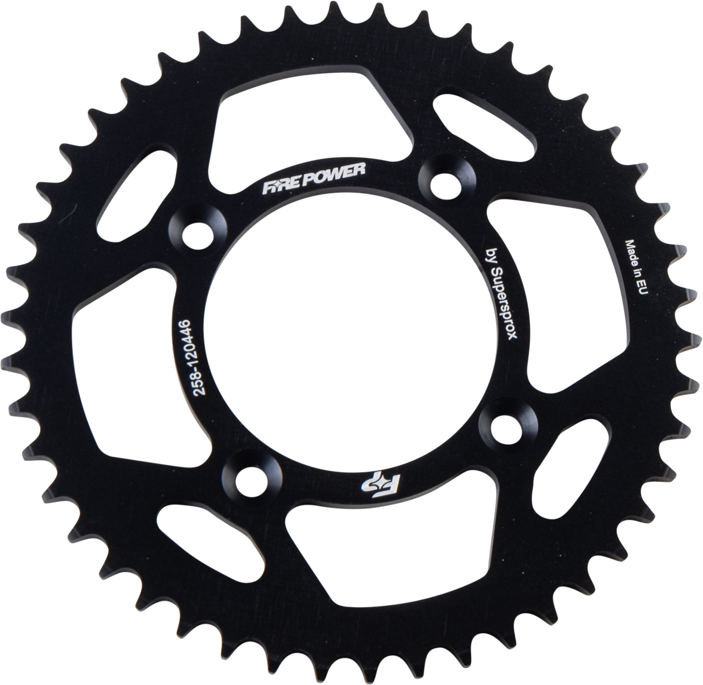 FIRE POWER REAR SPROCKET ALUMINUM 46T BLK - FPA-1204-46-BLK