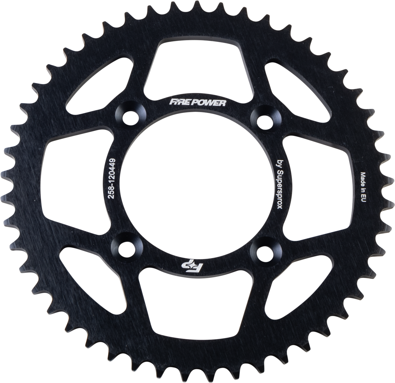 FIRE POWER REAR SPROCKET ALUMINUM 49T BLK - FPA-1204-49-BLK