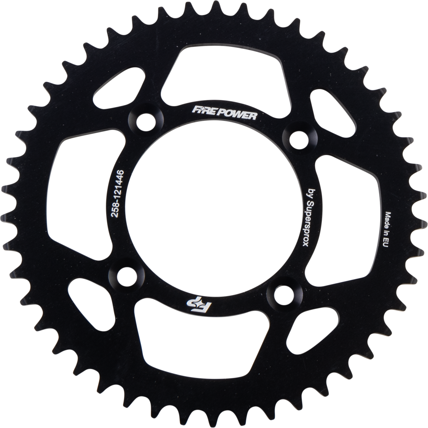 FIRE POWER REAR SPROCKET ALUMINUM 46T BLK - FPA-1214-46-BLK