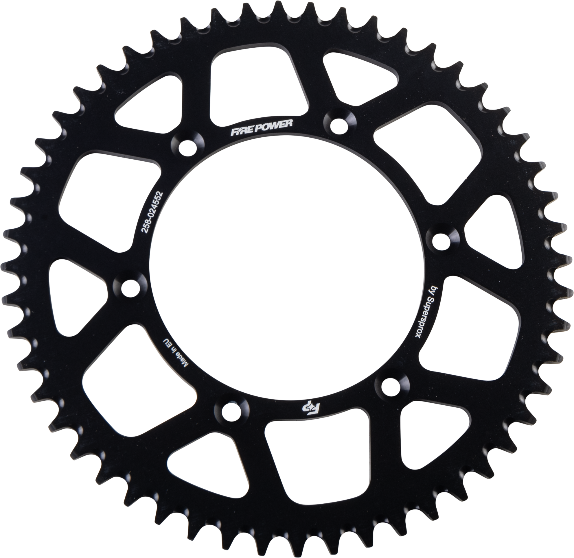 FIRE POWER REAR SPROCKET ALUMINUM 52T BLK - FPA-245-52-BLK