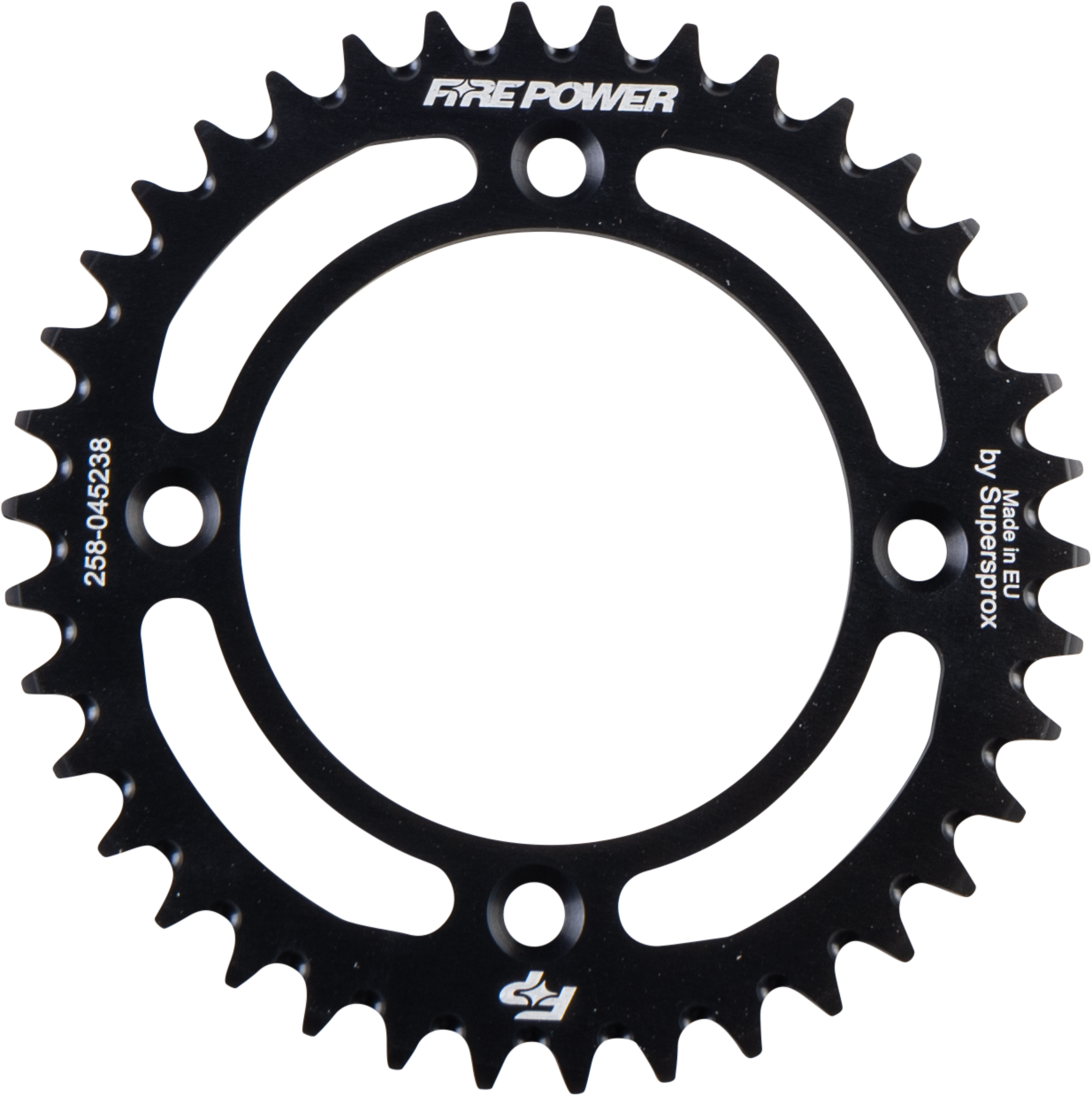 FIRE POWER REAR SPROCKET ALUMINUM 38T BLK - FPA-452-38-BLK