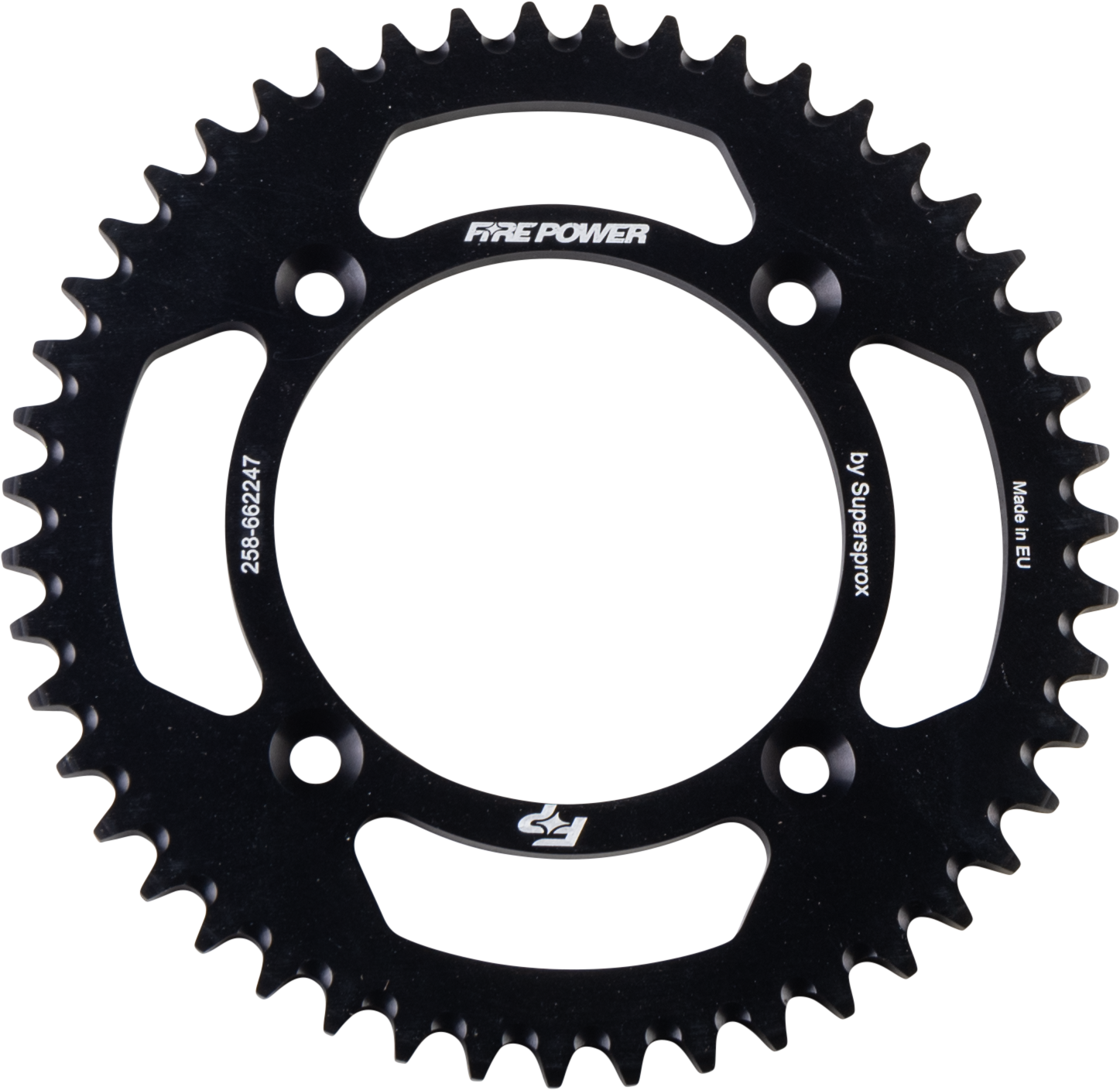 FIRE POWER REAR SPROCKET ALUMINUM 47T BLK - FPA-6622-47-BLK