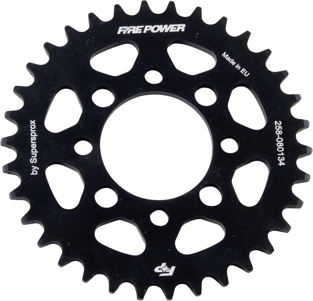 FIRE POWER REAR SPROCKET ALUMINUM 34T BLK - FPA-801-34-BLK