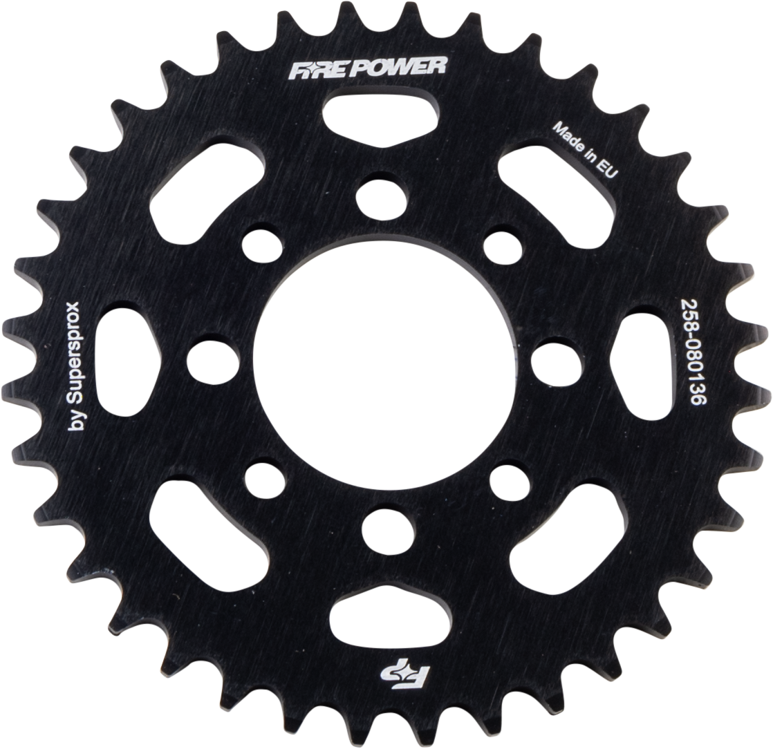 FIRE POWER REAR SPROCKET ALUMINUM 36T BLK - FPA-801-36-BLK