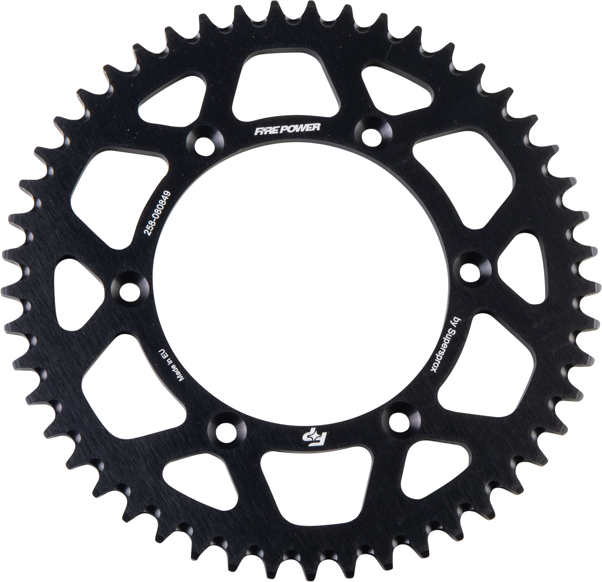 FIRE POWER REAR SPROCKET ALUMINUM 49T BLK - FPA-808-49-BLK