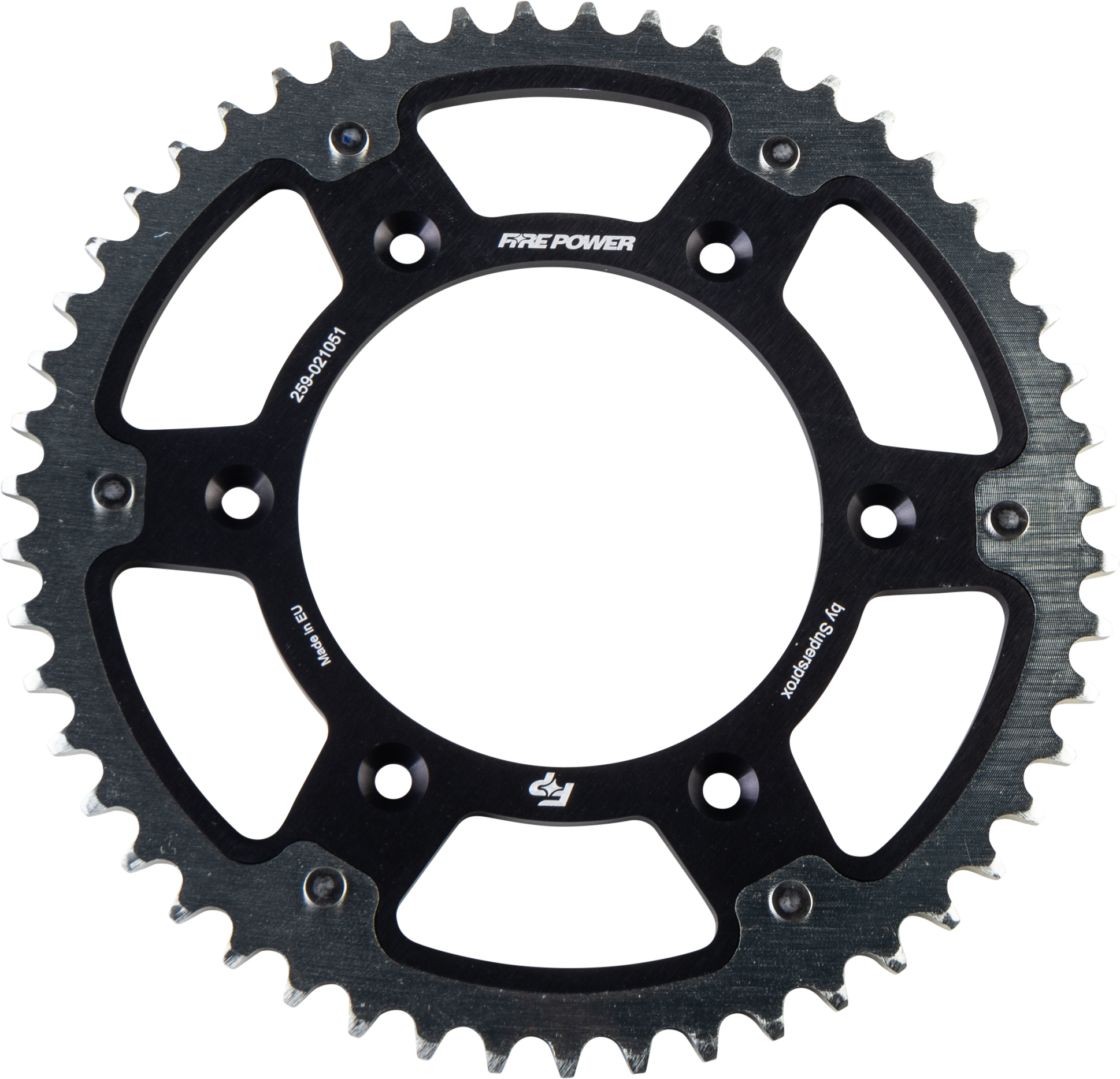 FIRE POWER REAR SPROCKET HYBRID 51T BLK/SIL - FPH-210-51-BLK