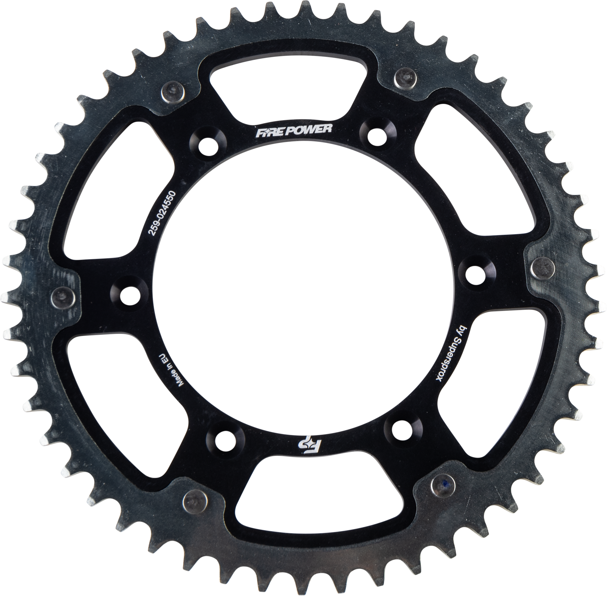 FIRE POWER REAR SPROCKET HYBRID 50T BLK/SIL - FPH-245-50-BLK