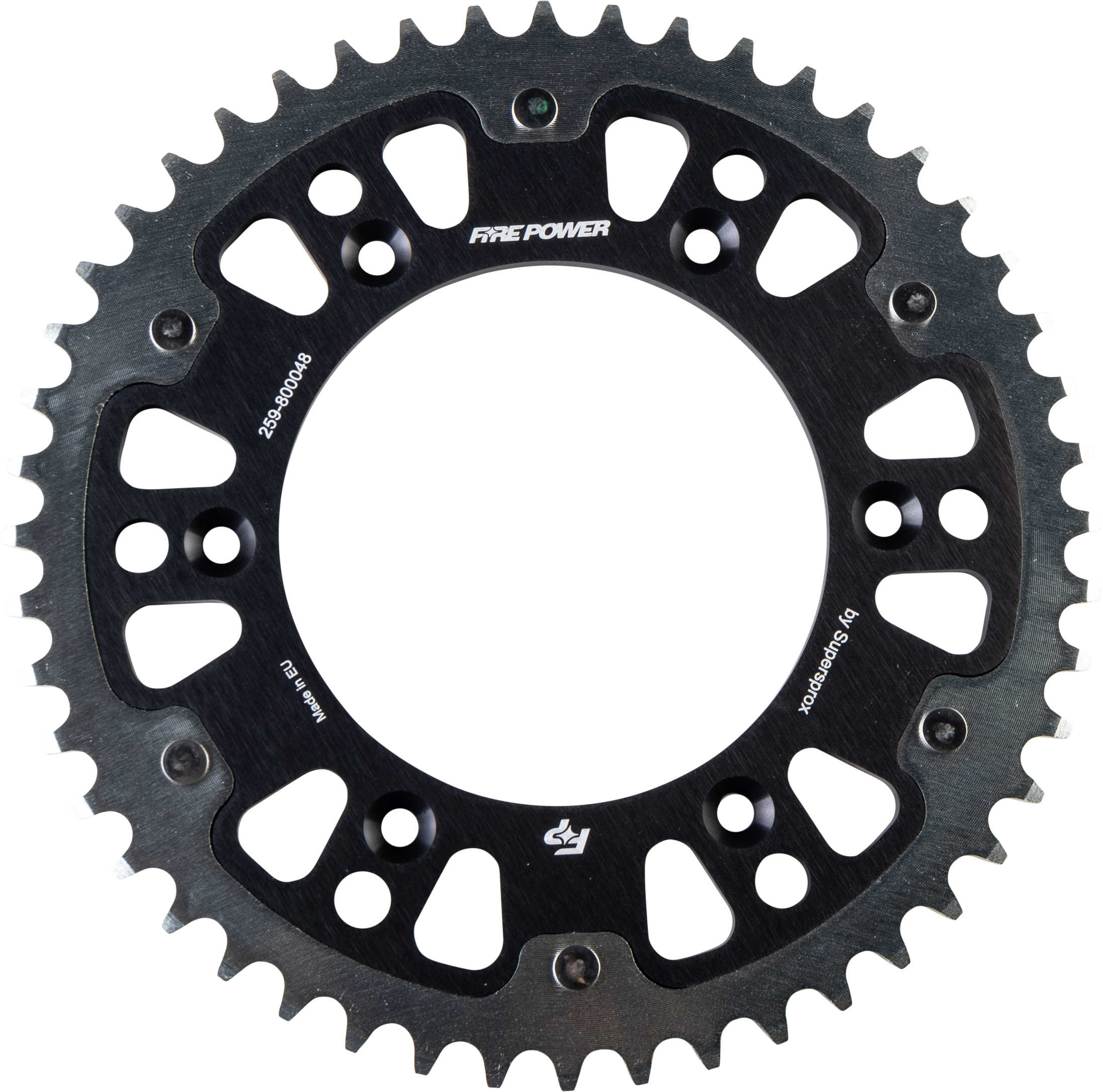 FIRE POWER REAR SPROCKET HYBRID 48T BLK/SIL - FPH-8000-48-BLK