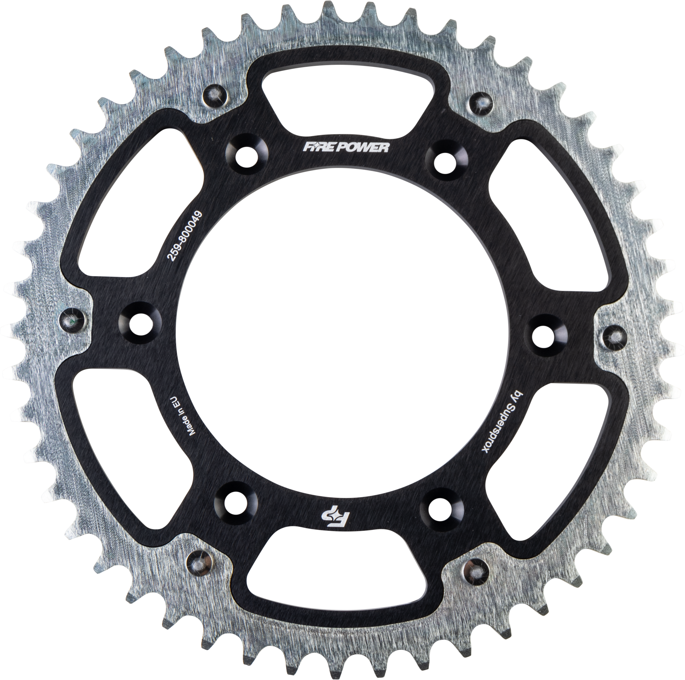 FIRE POWER REAR SPROCKET HYBRID 49T BLK/SIL - FPH-8000-49-BLK
