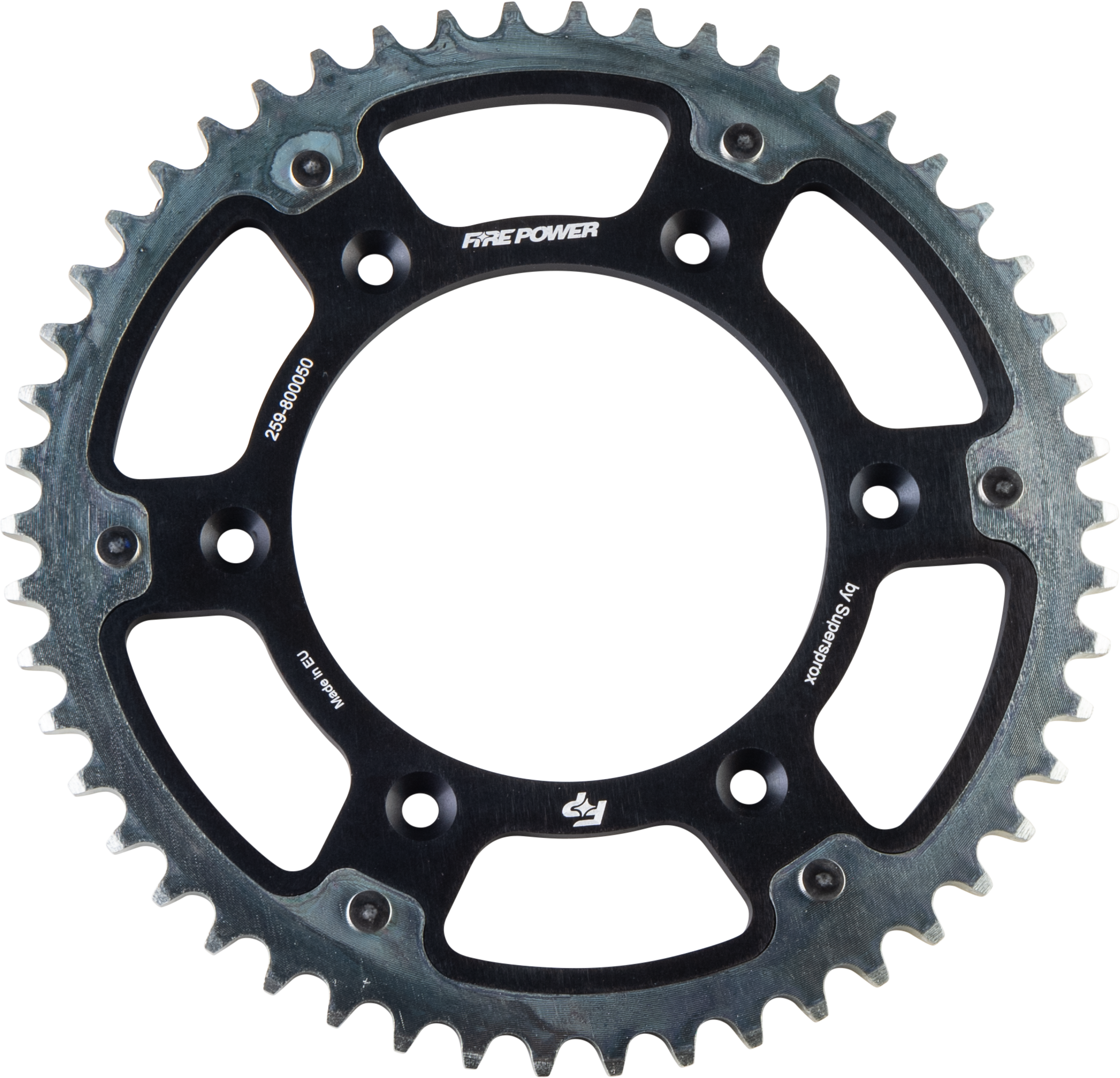 FIRE POWER REAR SPROCKET HYBRID 50T BLK/SIL - FPH-8000-50-BLK