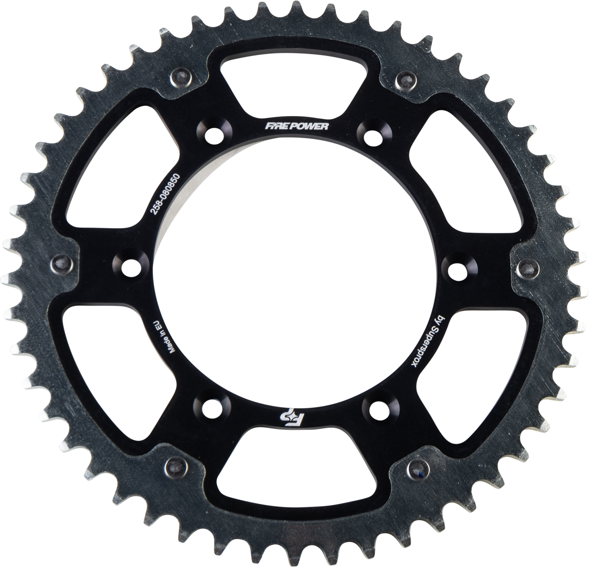 FIRE POWER REAR SPROCKET HYBRID 50T BLK/SIL - FPH-808-50-BLK