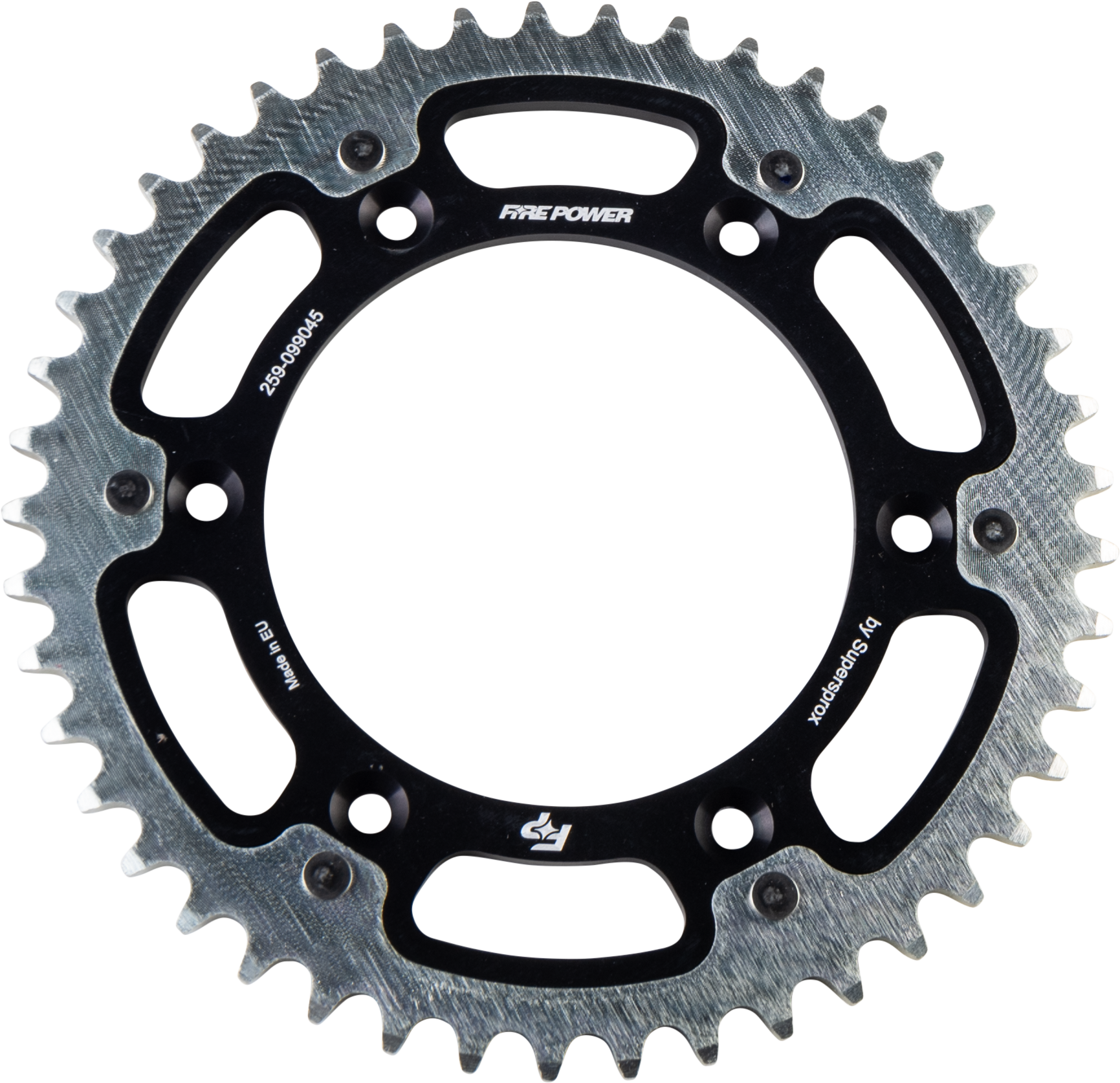 FIRE POWER REAR SPROCKET HYBRID 45T BLK/SIL - FPH-990-45-BLK