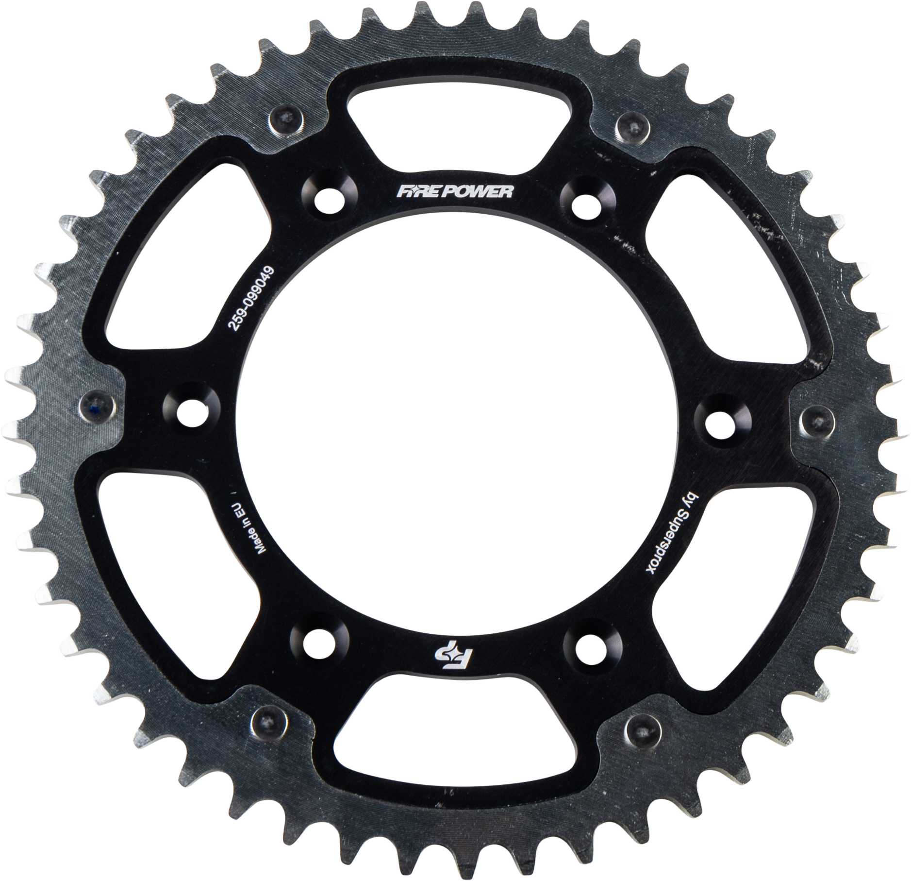 FIRE POWER REAR SPROCKET HYBRID 49T BLK/SIL - FPH-990-49-BLK