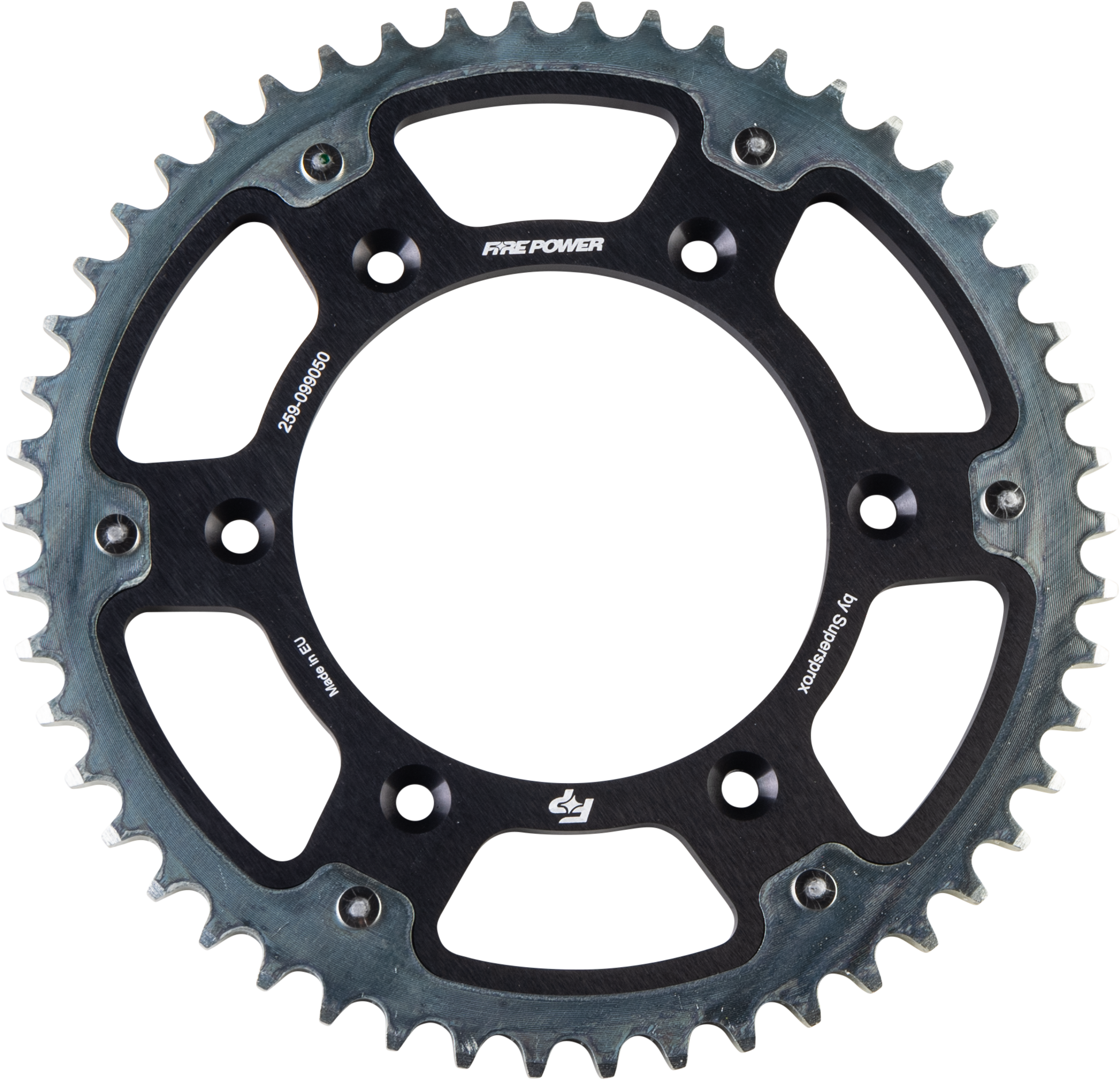 FIRE POWER REAR SPROCKET HYBRID 50T BLK/SIL - FPH-990-50-BLK