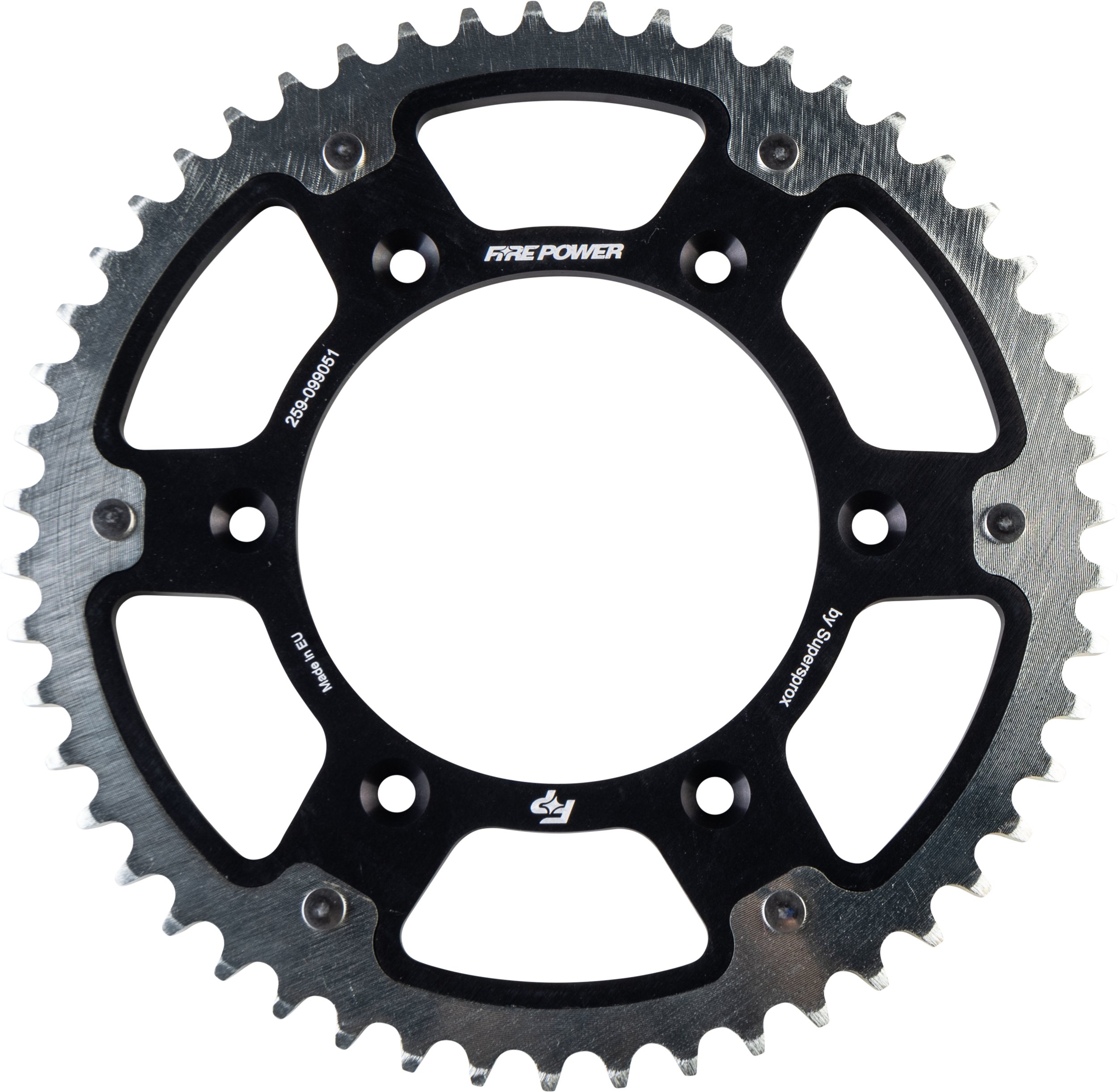 FIRE POWER REAR SPROCKET HYBRID 51T BLK/SIL - FPH-990-51-BLK