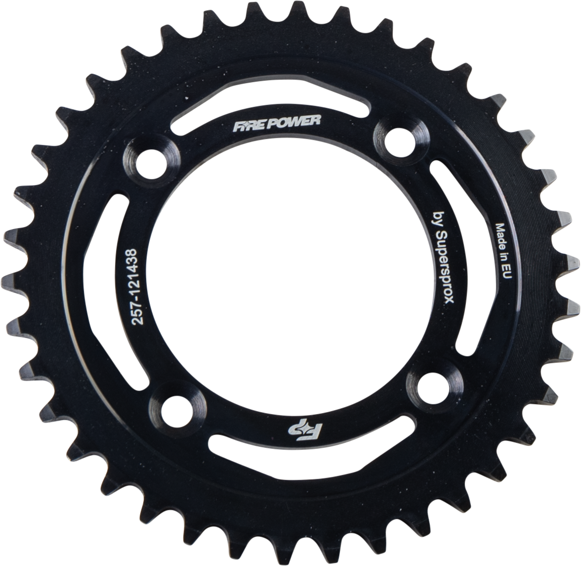 FIRE POWER REAR SPROCKET STEEL 38T BLK - FPS-1214-38-BLK