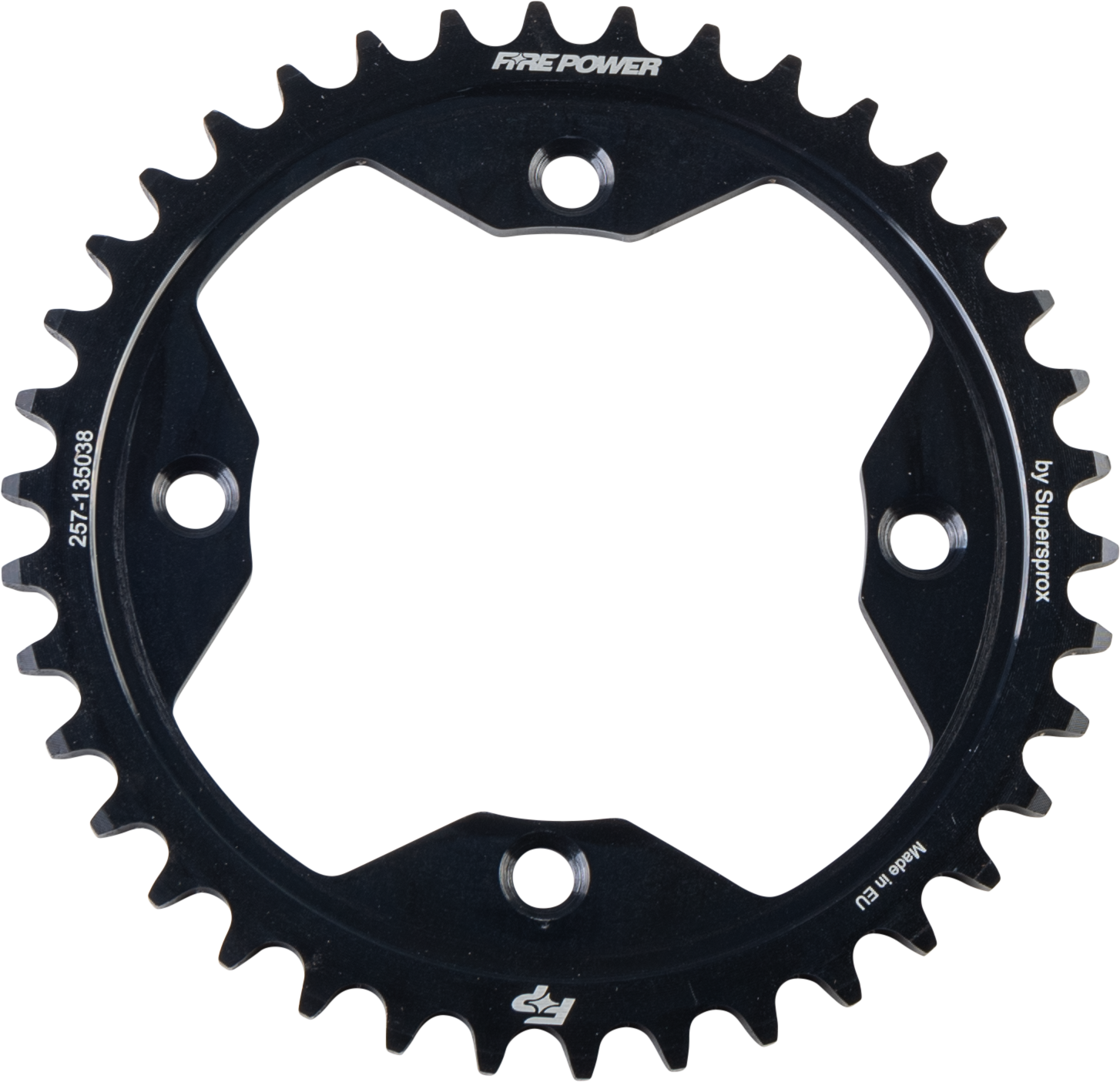 FIRE POWER REAR SPROCKET STEEL 38T BLK - FPS-1350-38-BLK