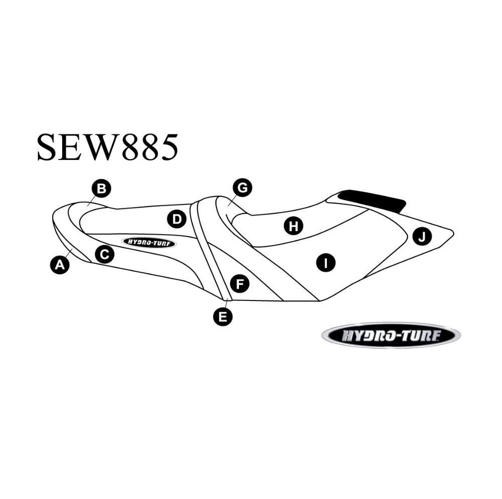 Hydro-Turf Custom Seat Cover for Sea-Doo GTR 215/GTI SE 130/GTI SE 155/GTI LTD 155 12-19 - SEW885