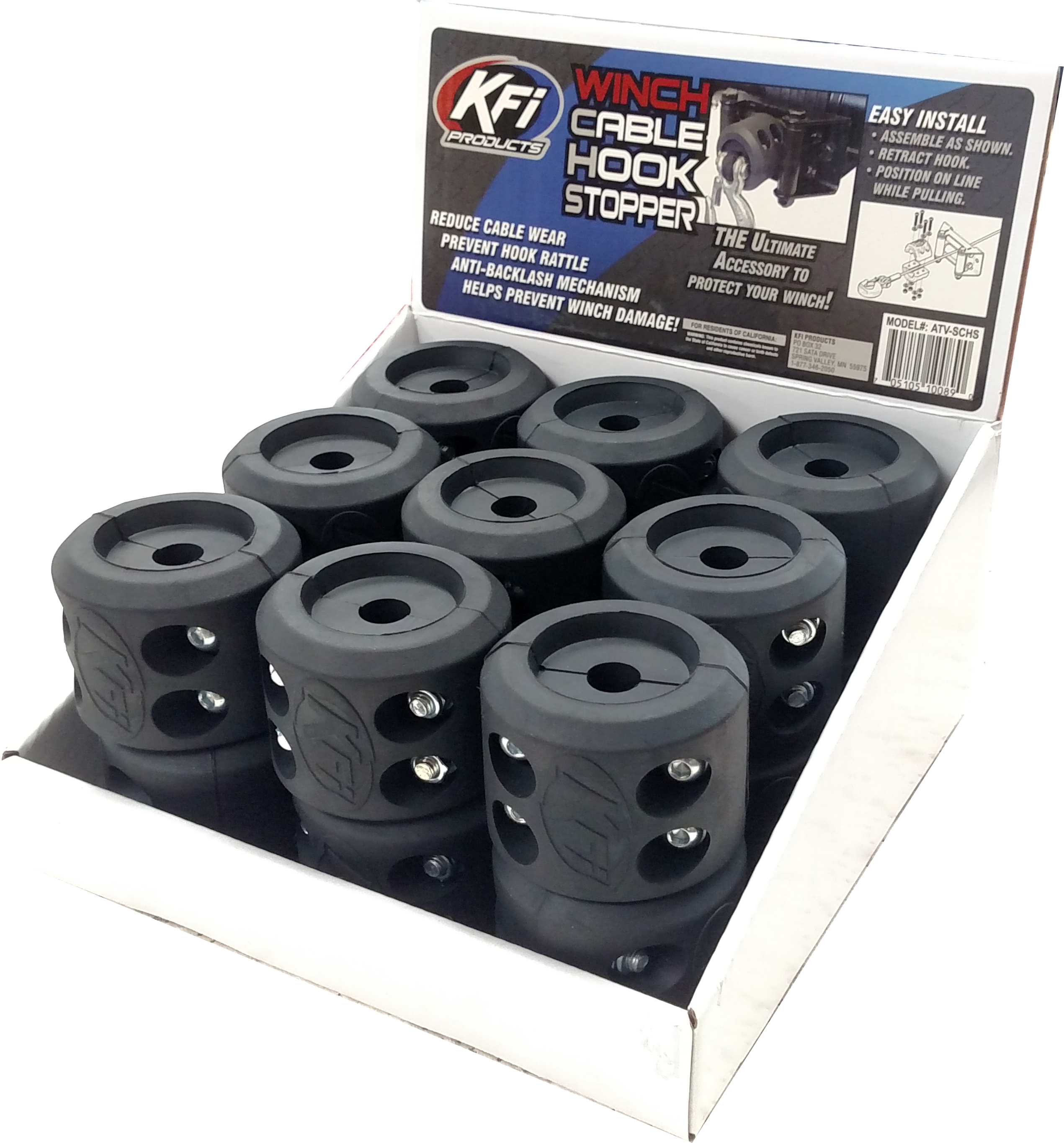 KFI Products CABLE STOPPER COUNTER DISPLAY 18/PK - BOX-SCHS