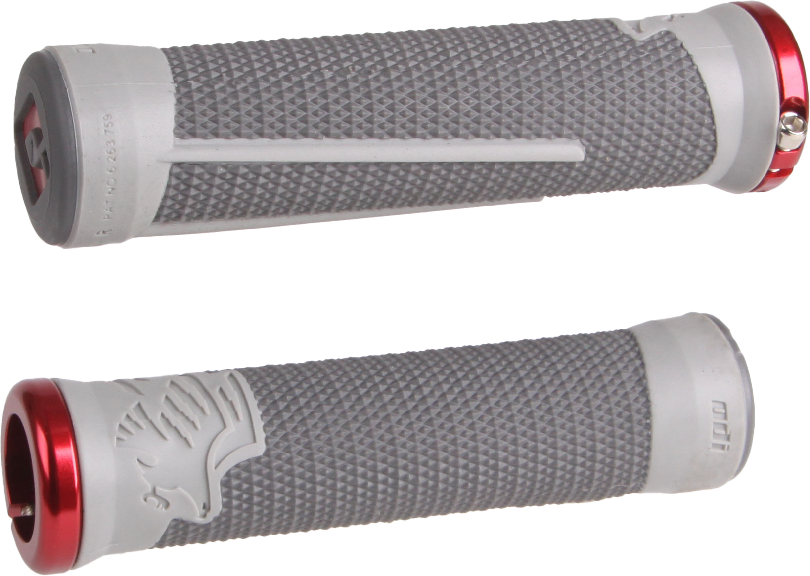 ODI AG-2 MTB/BMX GRIPS GRAPHITE/COOL GREY W/RED - D35A2HG-R