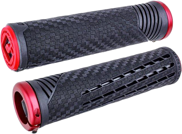 ODI CF11 V2.1 BMX GRIPS PEARL BLK/RED W/MATTE RED - F35CFBR-R
