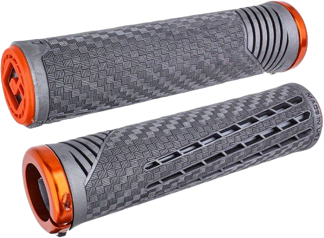ODI CF11 V2.1 BMX GRIPS LNYX GRAY/ORANGE W/ORANGE - F35CFGO-O
