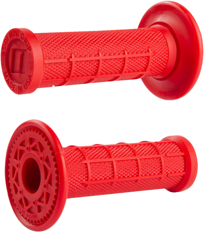 ODI MINI MX HALF WAFFLE GRIPS RED - H01MMR