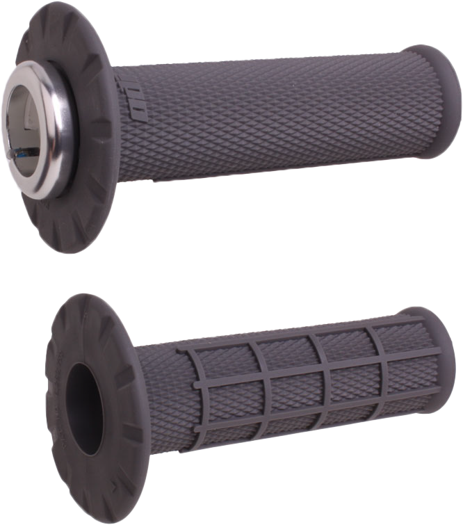 ODI MICRO-X LOCK-ON GRIPS HALF-WAFFLE GRAPHITE/SILVER - H36MXH