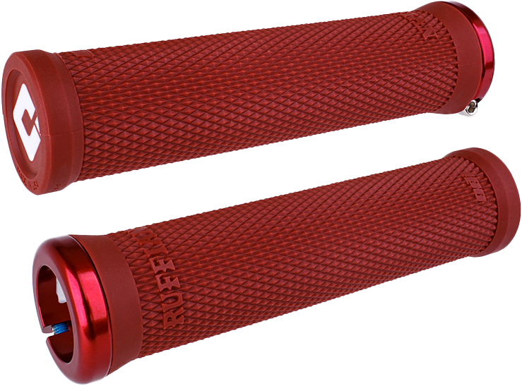 ODI RUFFIAN V2.1 GRIPS 135MM DK. RED/RED STNLS STEEL SCREWS - L33RFDR-R