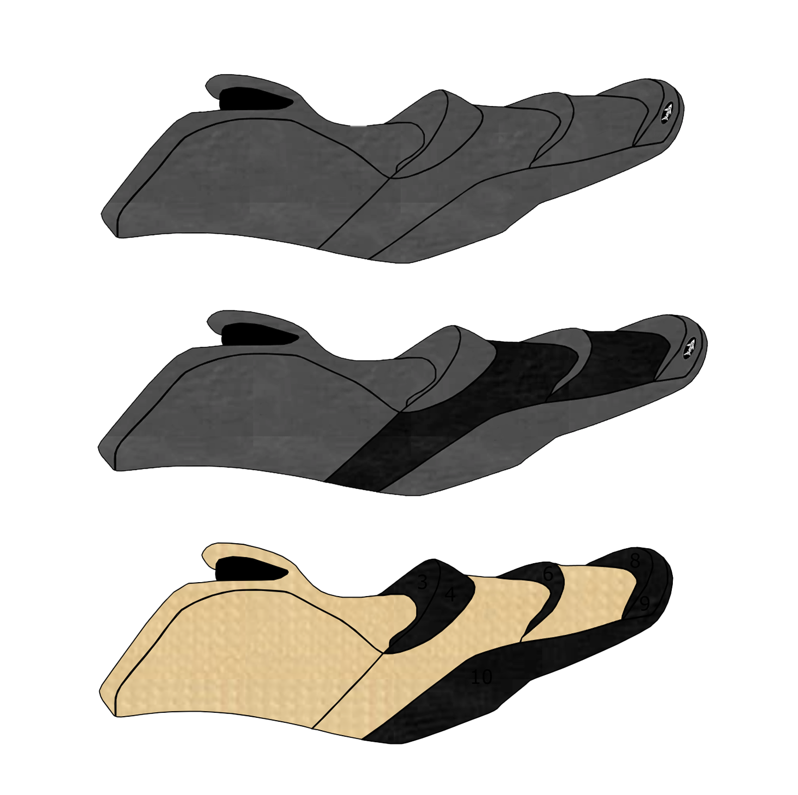 SBT Seat-Cover for Sea-Doo GTX 2016-2017 - All - 108BT135-P