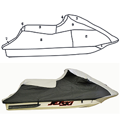 SBT Custom Vented Storage cover for Kawasaki 1999-2005 Ultra 150, Ultra 130 - 111WS208-VC