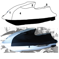 SBT Custom Vented Storage Cover for Yamaha 1999-2000 XL 1200 Ltd./ 2001-2005 XLT 1200/ 2000-2002 XL 800 - 111WS400-VC