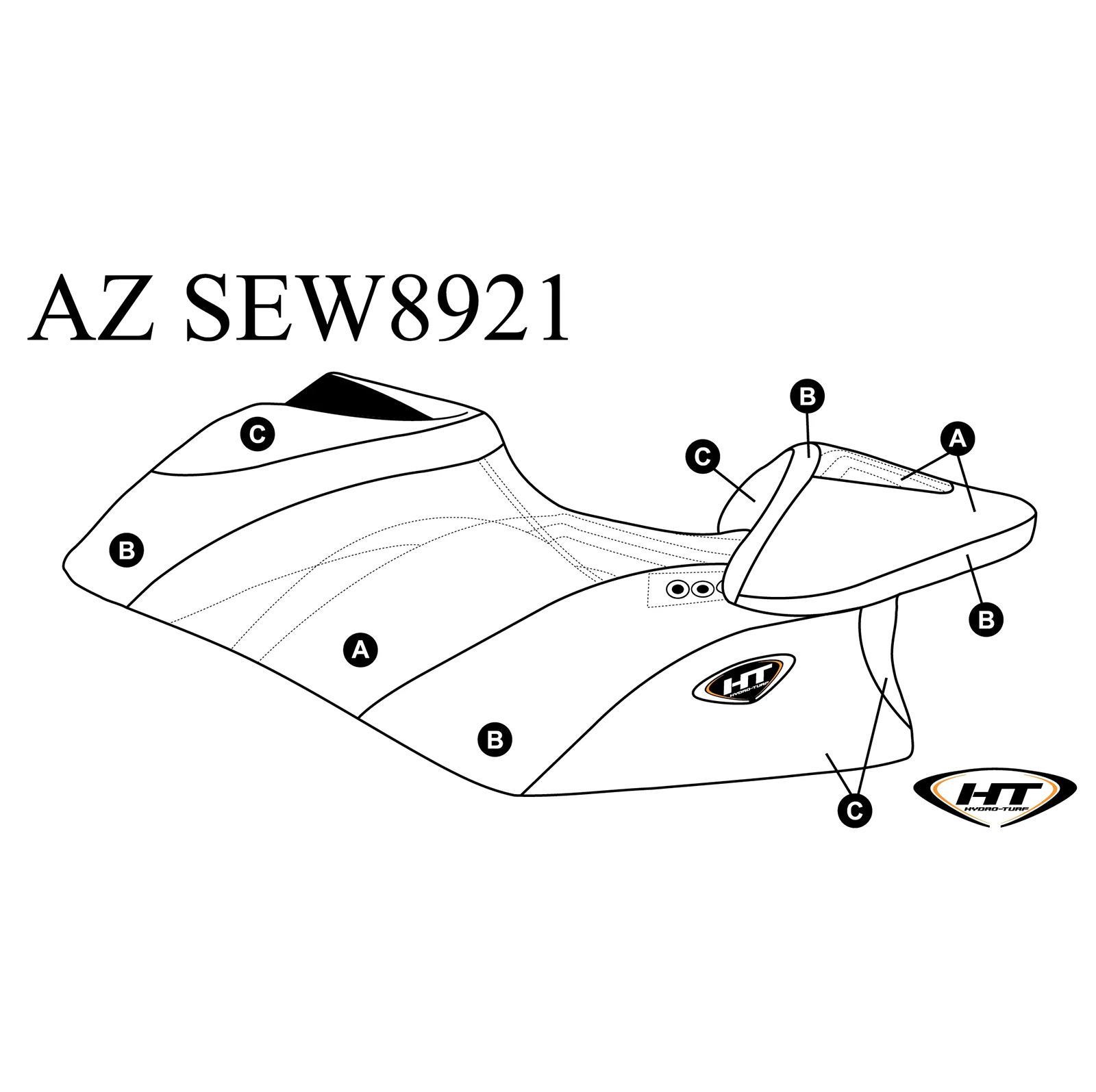 SBT Seat Cover for Sea-Doo RXP-X 300 2020-2023 - AZ-SEW8921