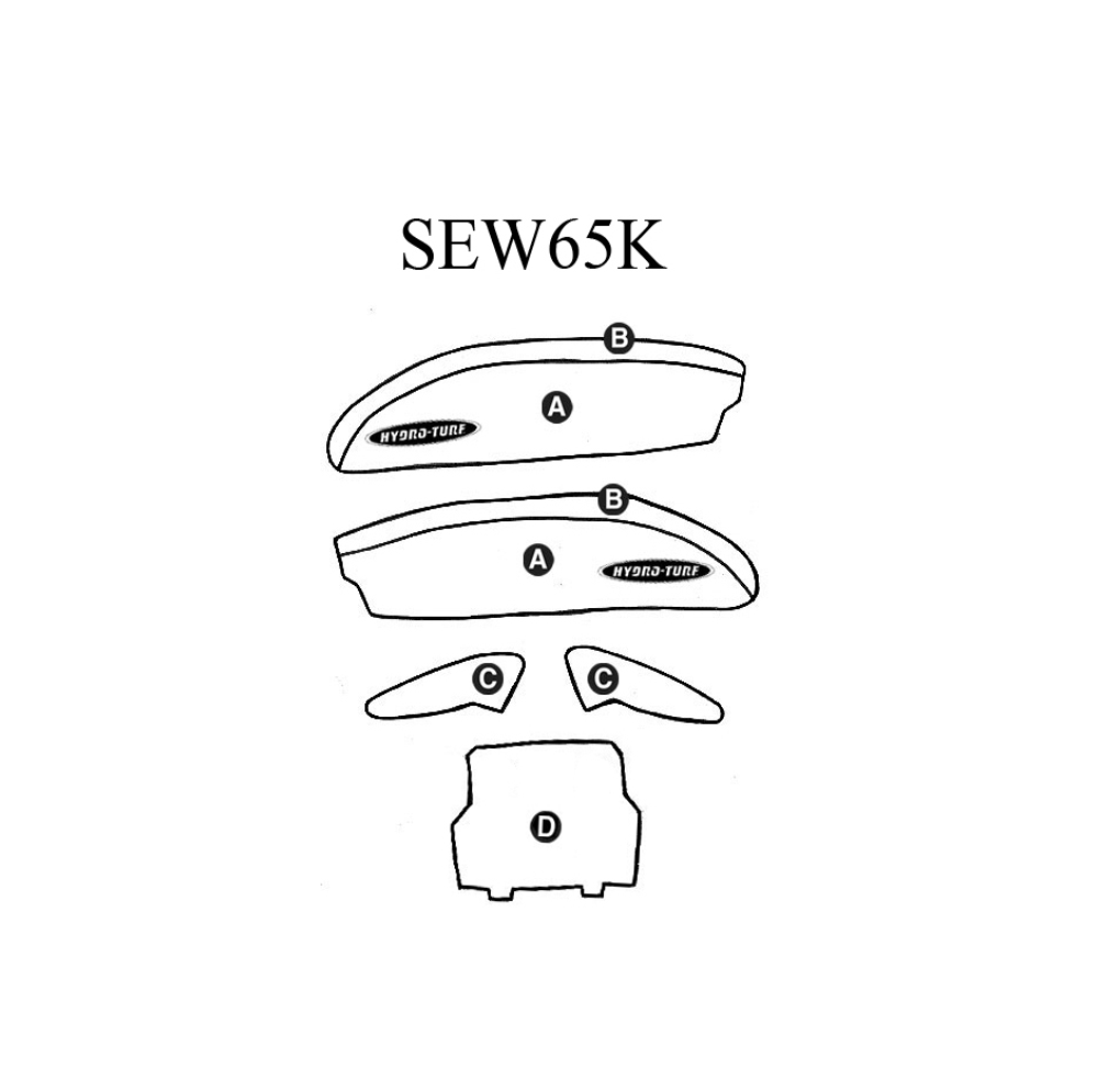 SBT Seat Cover for Kawasaki 650 SX Sides Kit (2 sides, dash, 2 corners) - SEW65K