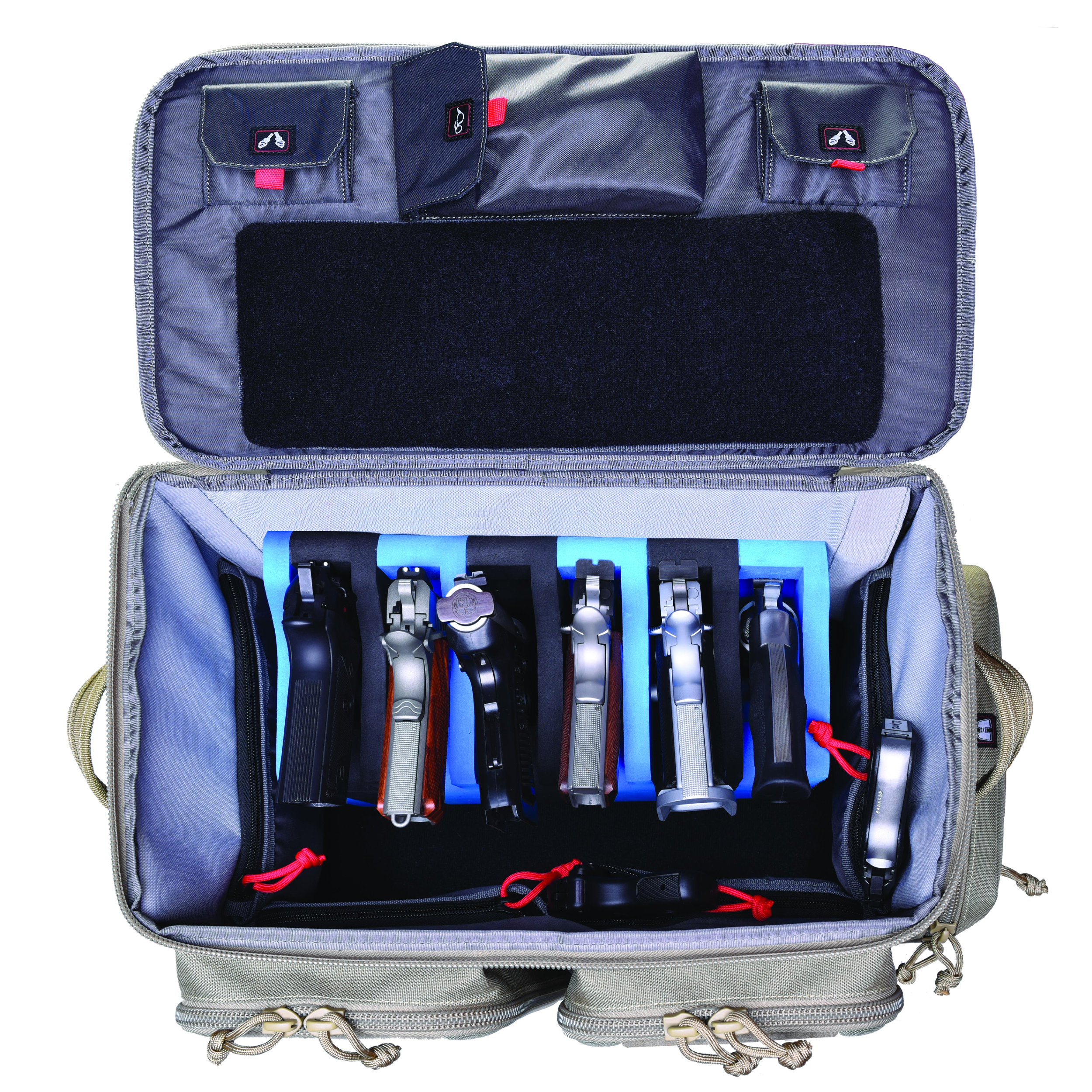 GPS Tactical Rolling Range Bag Holds 10 handguns -Tan