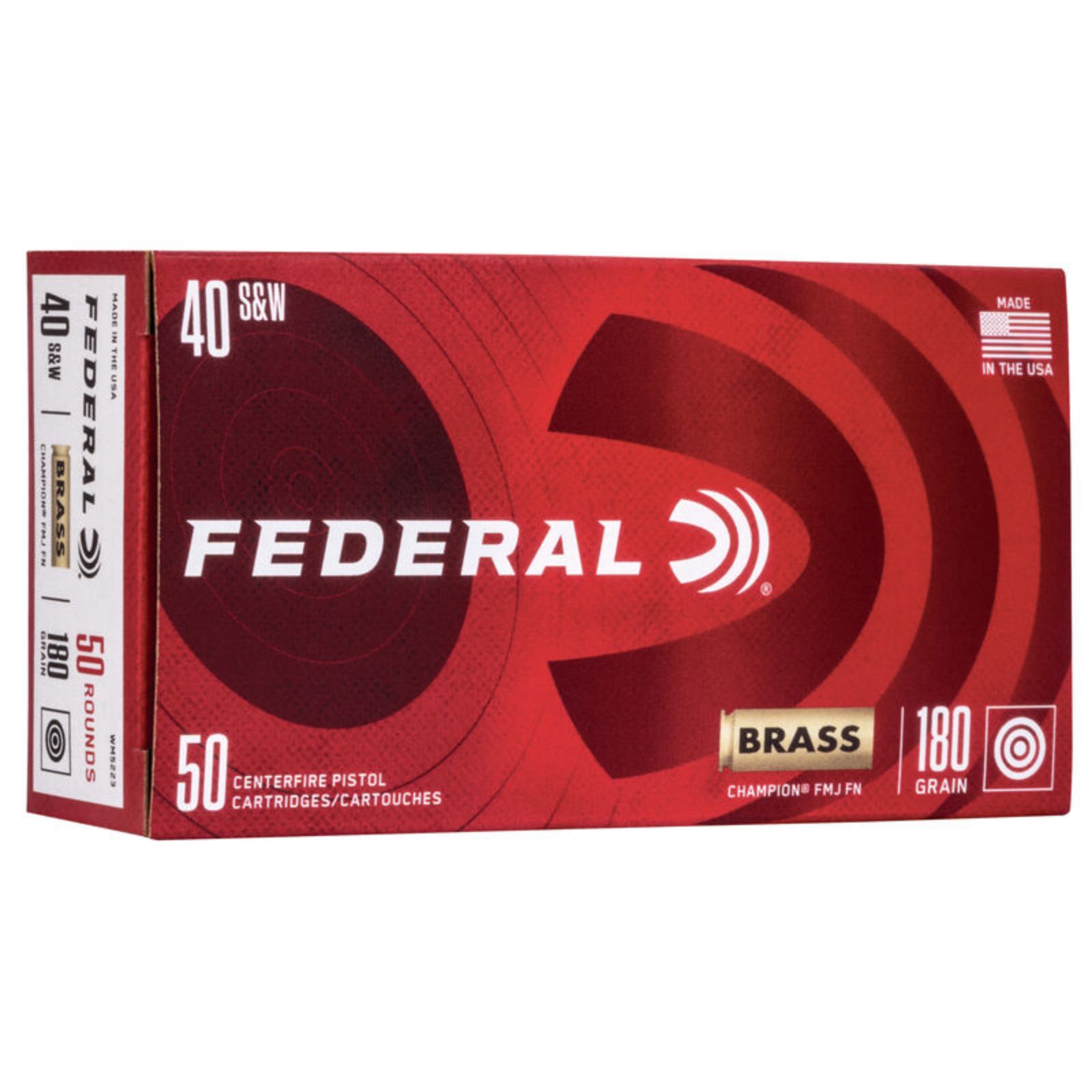 Federal Champion Training FMJ 40 SandW 180 Grain 50 Count