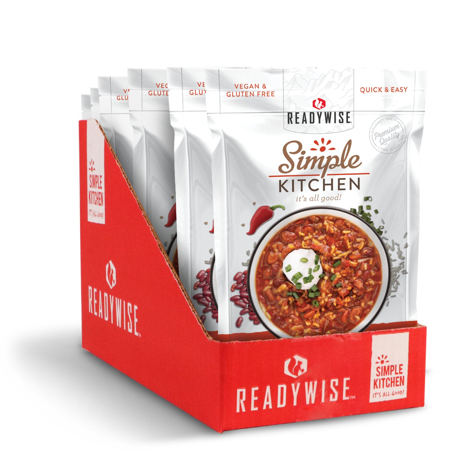 ReadyWise Simple Kitchen Hearty Veggie Chili Soup 6 Pack