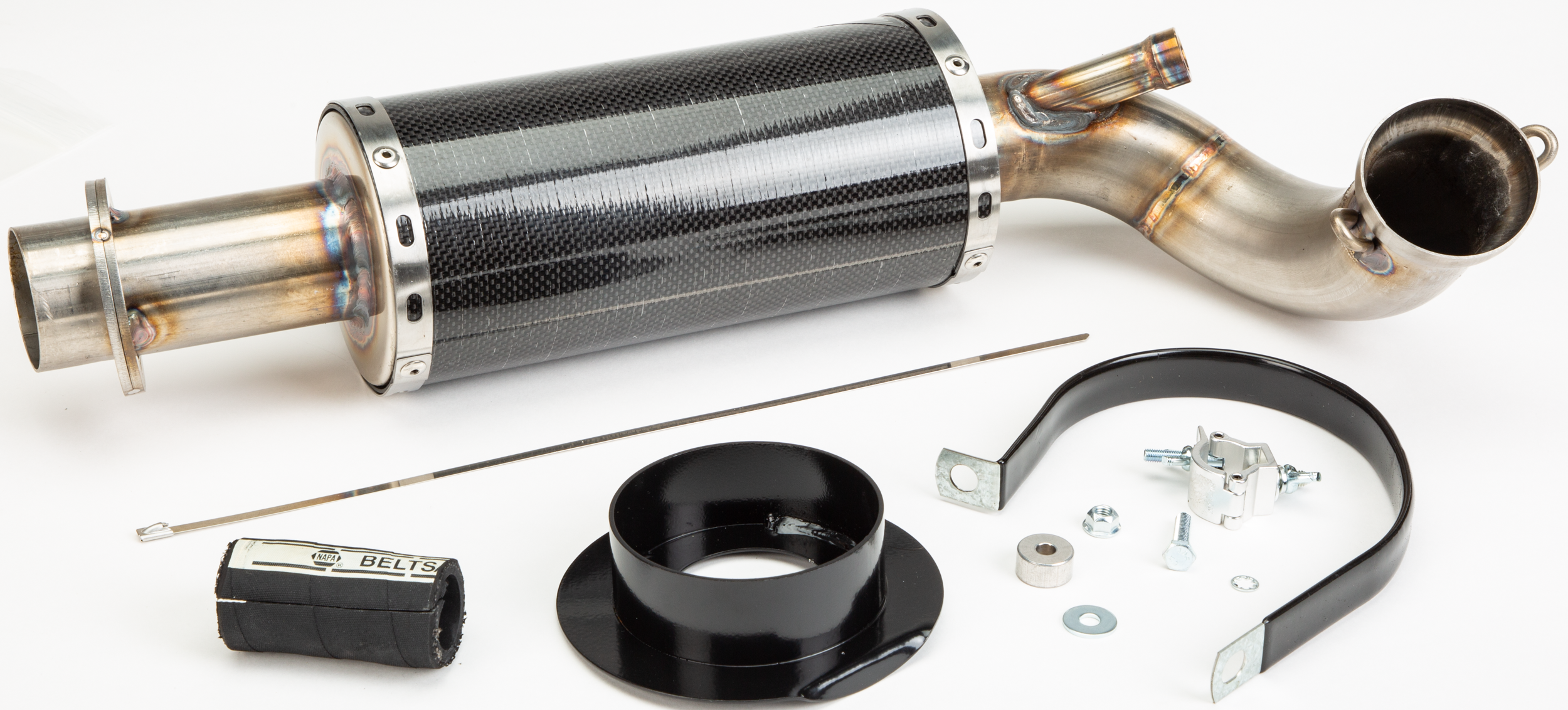 STRAIGHTLINE Lightweight Silencer/Muffler STRAIGHTLINE CARBON STNLS MUFF POL 850 S/M - 132-140