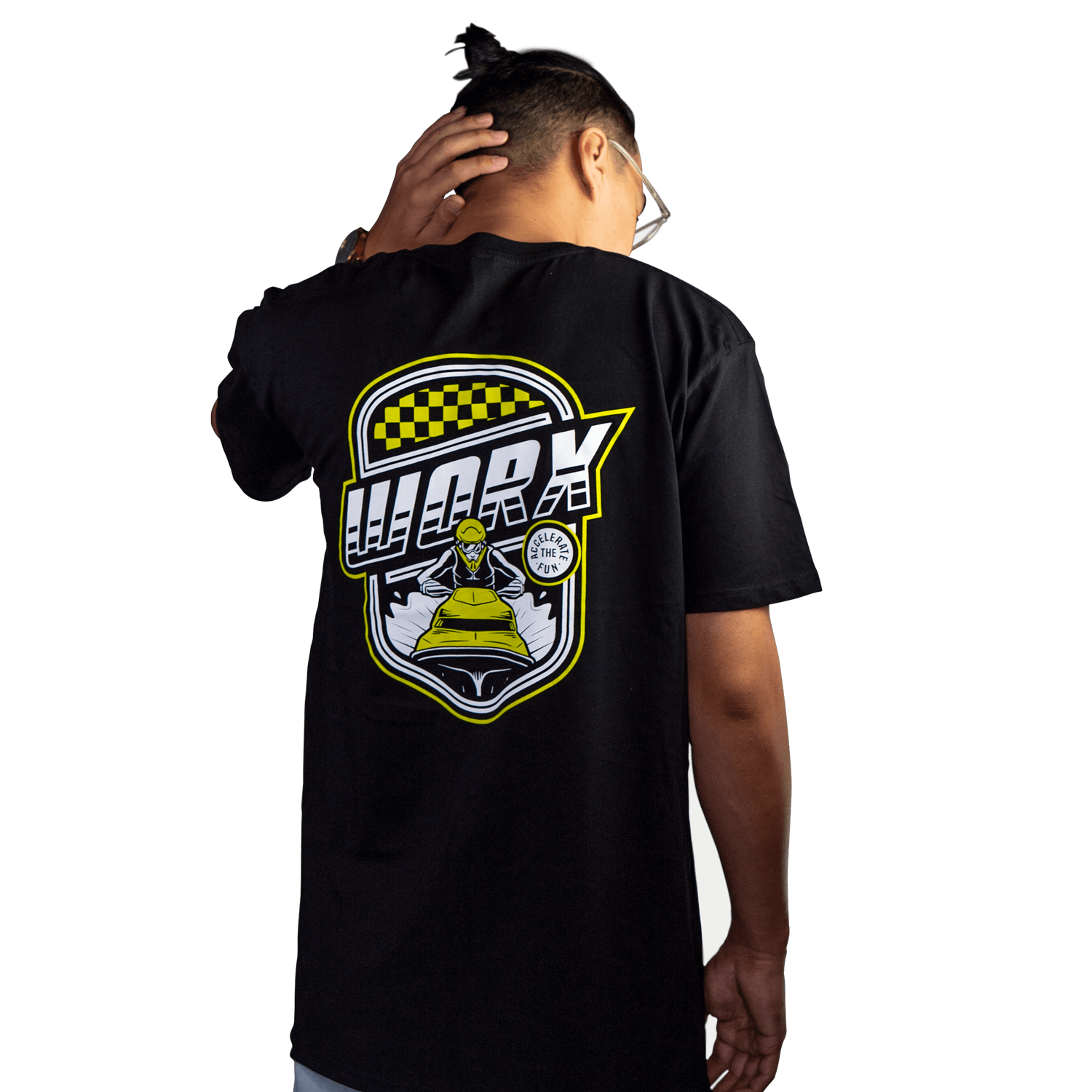 Worx Racing Black & Yellow Ski Short Sleeve T-Shirt 2XLarge - WRBLKSKT-2XL