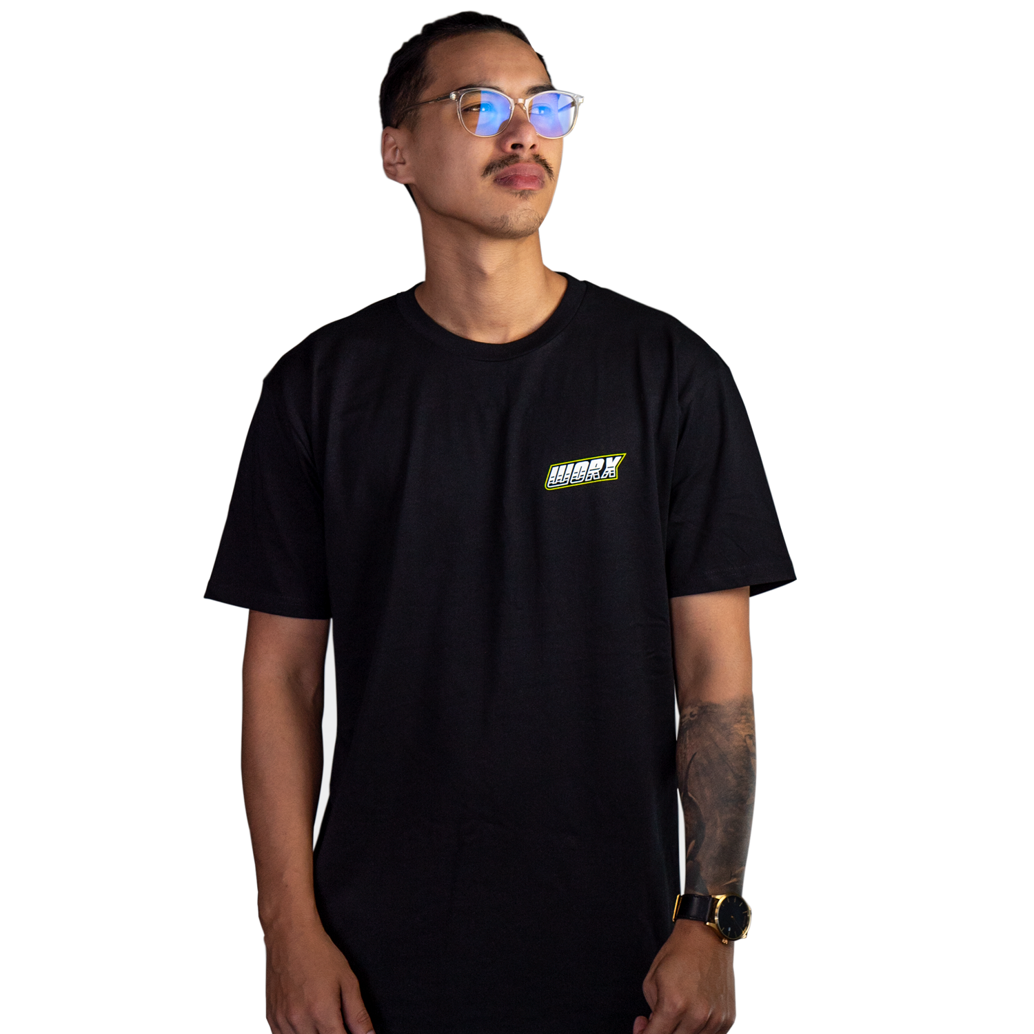 Worx Racing Black & Yellow Ski Short Sleeve T-Shirt large - WRBLKSKT-L