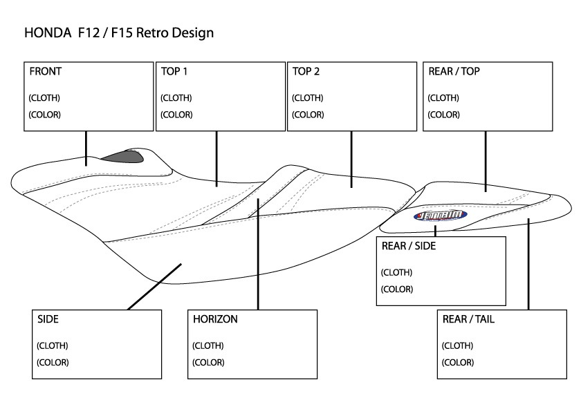 Jet Trim - Custom Pwc Seat Cover - Honda F12 - Fx12 - F15 Retro Design